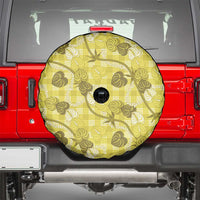 Anthurium Pikake Ti Leaf Palaka Spare Tire Cover Yellow Version LT01 - Polynesian Pride
