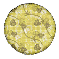 Anthurium Pikake Ti Leaf Palaka Spare Tire Cover Yellow Version LT01 - Polynesian Pride