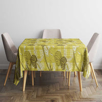 Anthurium Pikake Ti Leaf Palaka Tablecloth Yellow Version LT01 - Polynesian Pride