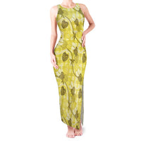 Anthurium Pikake Ti Leaf Palaka Tank Maxi Dress Yellow Version LT01 Women Yellow - Polynesian Pride