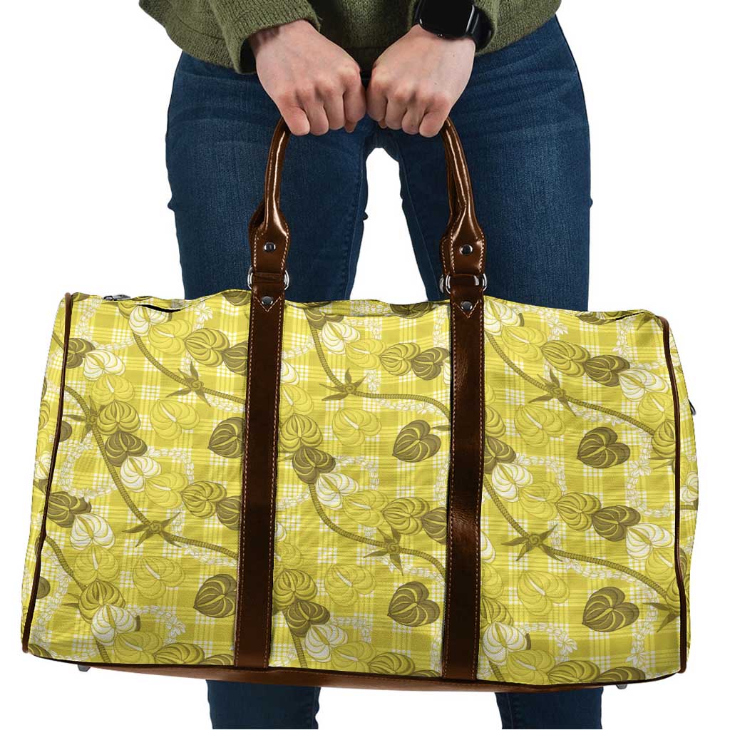 Anthurium Pikake Ti Leaf Palaka Travel Bag Yellow Version LT01 Yellow - Polynesian Pride