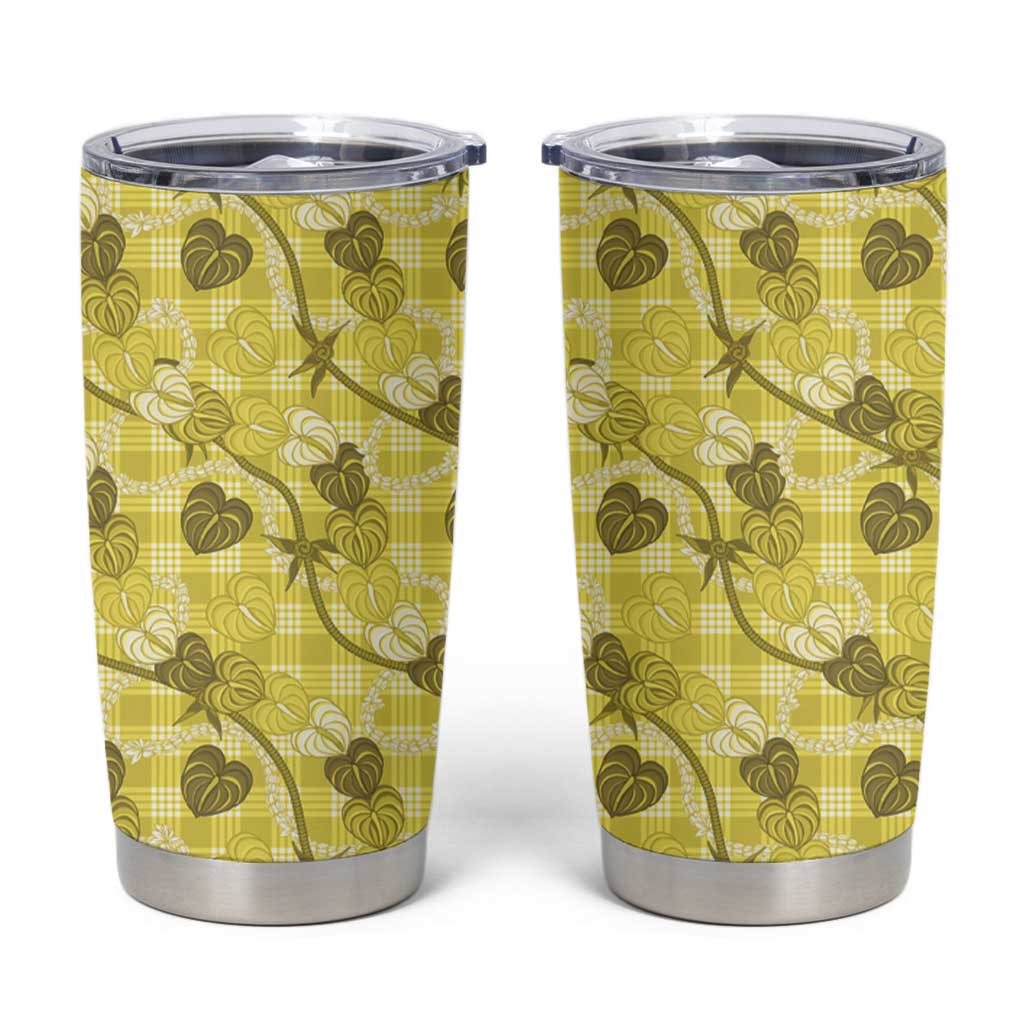 Anthurium Pikake Ti Leaf Palaka Tumbler Cup Yellow Version LT01 Yellow - Polynesian Pride