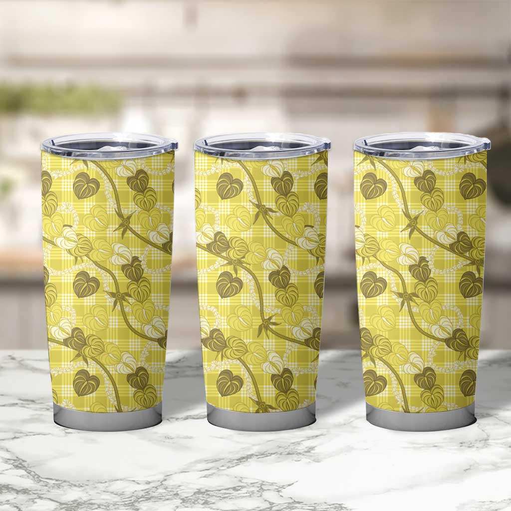 Anthurium Pikake Ti Leaf Palaka Tumbler Cup Yellow Version LT01 - Polynesian Pride