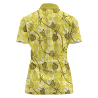 Anthurium Pikake Ti Leaf Palaka Women Polo Shirt Yellow Version LT01 - Polynesian Pride