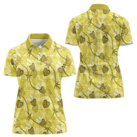 Anthurium Pikake Ti Leaf Palaka Women Polo Shirt Yellow Version LT01 - Polynesian Pride