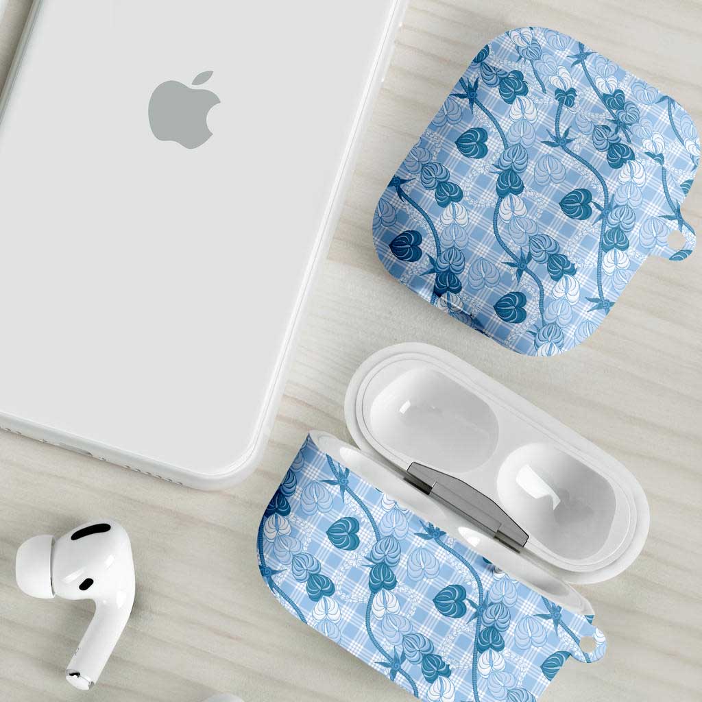 Anthurium Pikake Ti Leaf Palaka AirPods Case Blue Version