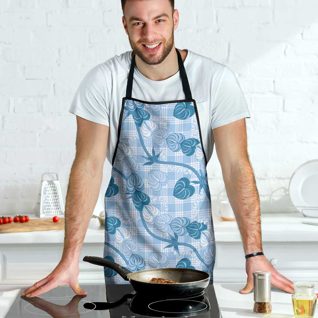 Anthurium Pikake Ti Leaf Palaka Apron Blue Version LT01 - Polynesian Pride