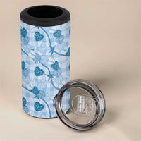 Anthurium Pikake Ti Leaf Palaka 4 in 1 Can Cooler Tumbler Blue Version