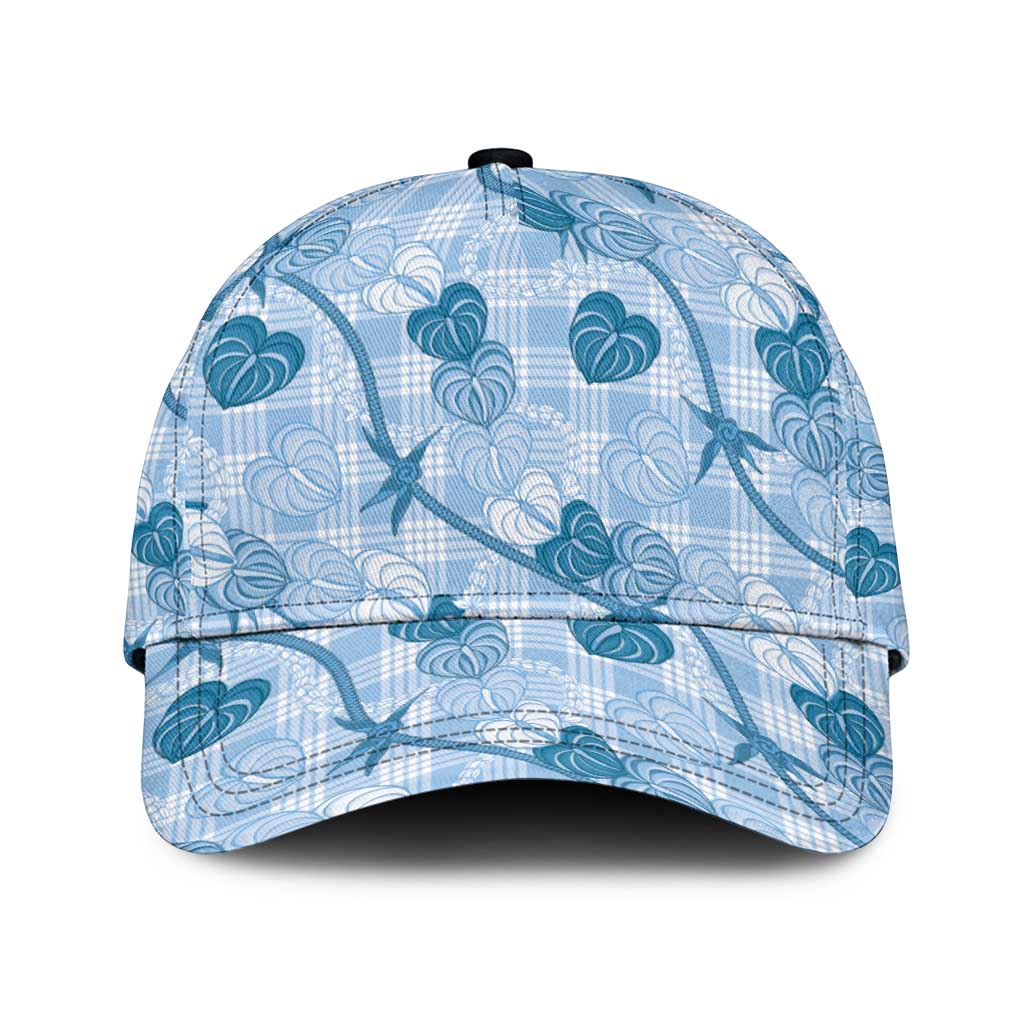 Anthurium Pikake Ti Leaf Palaka Classic Cap Blue Version LT01 Universal Fit Blue - Polynesian Pride