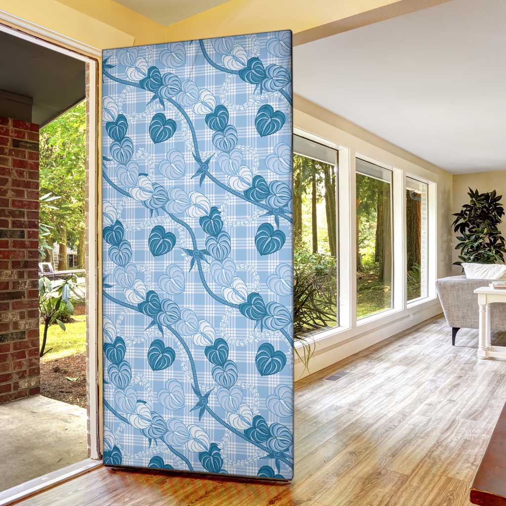 Anthurium Pikake Ti Leaf Palaka Door Cover Blue Version