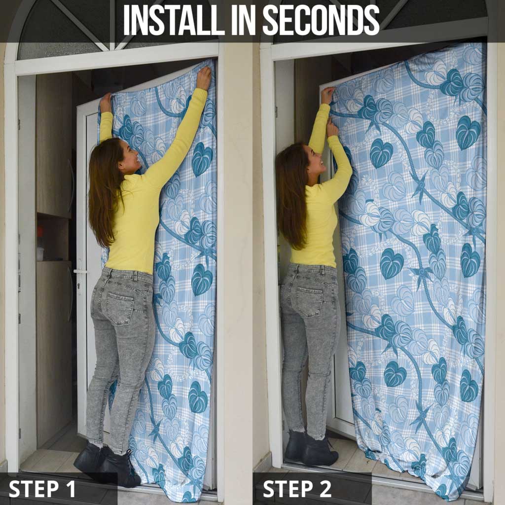 Anthurium Pikake Ti Leaf Palaka Door Cover Blue Version
