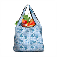 Anthurium Pikake Ti Leaf Palaka Grocery Bag Blue Version