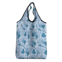 Anthurium Pikake Ti Leaf Palaka Grocery Bag Blue Version