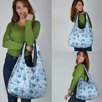 Anthurium Pikake Ti Leaf Palaka Grocery Bag Blue Version