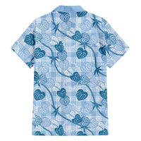 Anthurium Pikake Ti Leaf Palaka Hawaiian Shirt Blue Version LT01 - Polynesian Pride
