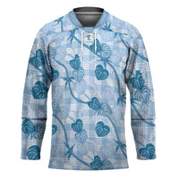 Anthurium Pikake Ti Leaf Palaka Hockey Jersey Blue Version