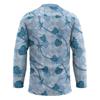 Anthurium Pikake Ti Leaf Palaka Hockey Jersey Blue Version