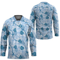 Anthurium Pikake Ti Leaf Palaka Hockey Jersey Blue Version
