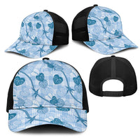 Anthurium Pikake Ti Leaf Palaka Mesh Trucker Cap Blue Version