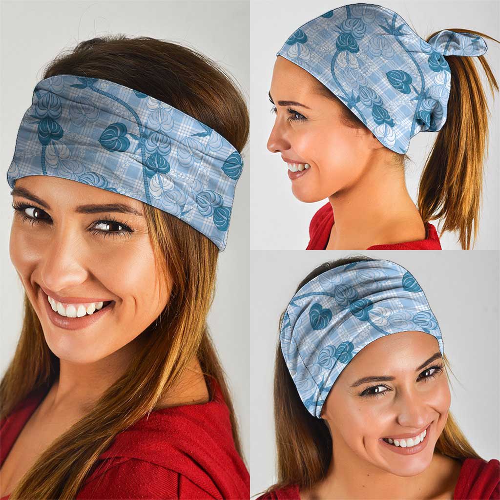 Anthurium Pikake Ti Leaf Palaka Neck Gaiter Blue Version LT01 - Polynesian Pride