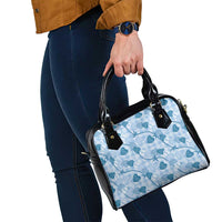 Anthurium Pikake Ti Leaf Palaka Shoulder Handbag Blue Version
