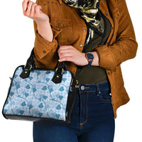 Anthurium Pikake Ti Leaf Palaka Shoulder Handbag Blue Version