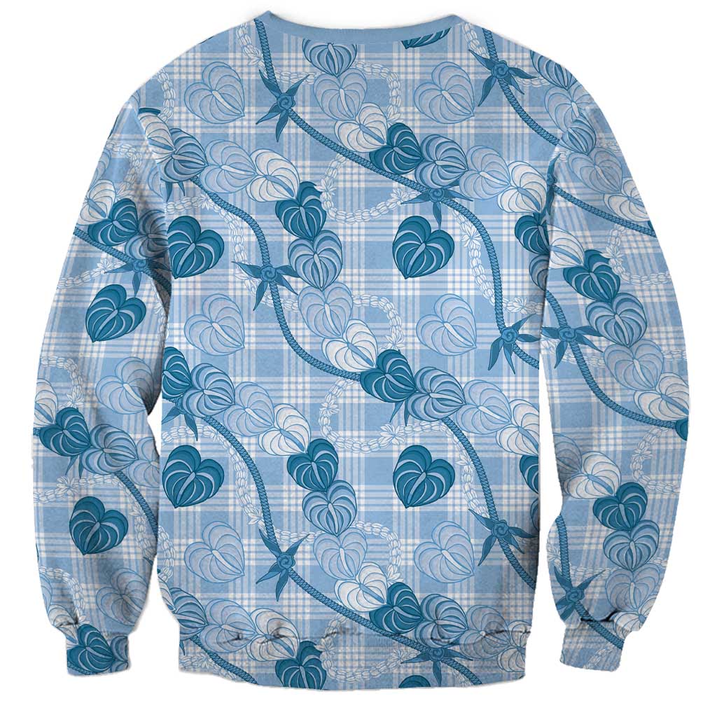 Anthurium Pikake Ti Leaf Palaka Sweatshirt Blue Version
