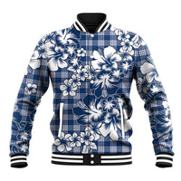 Hibiscus Pakala Cobalt Blue Royal Baseball Jacket Tropical Floral Stylized LT01 Unisex Blue - Polynesian Pride