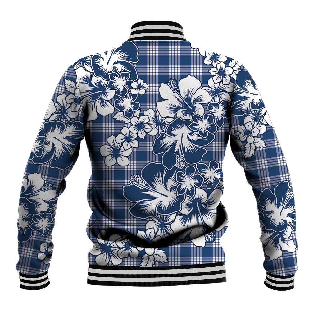Hibiscus Pakala Cobalt Blue Royal Baseball Jacket Tropical Floral Stylized LT01 - Polynesian Pride