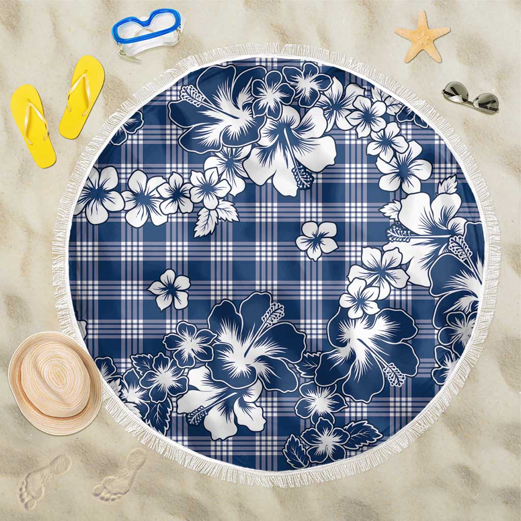 Hibiscus Pakala Cobalt Blue Royal Beach Blanket Tropical Floral Stylized - Polynesian Pride