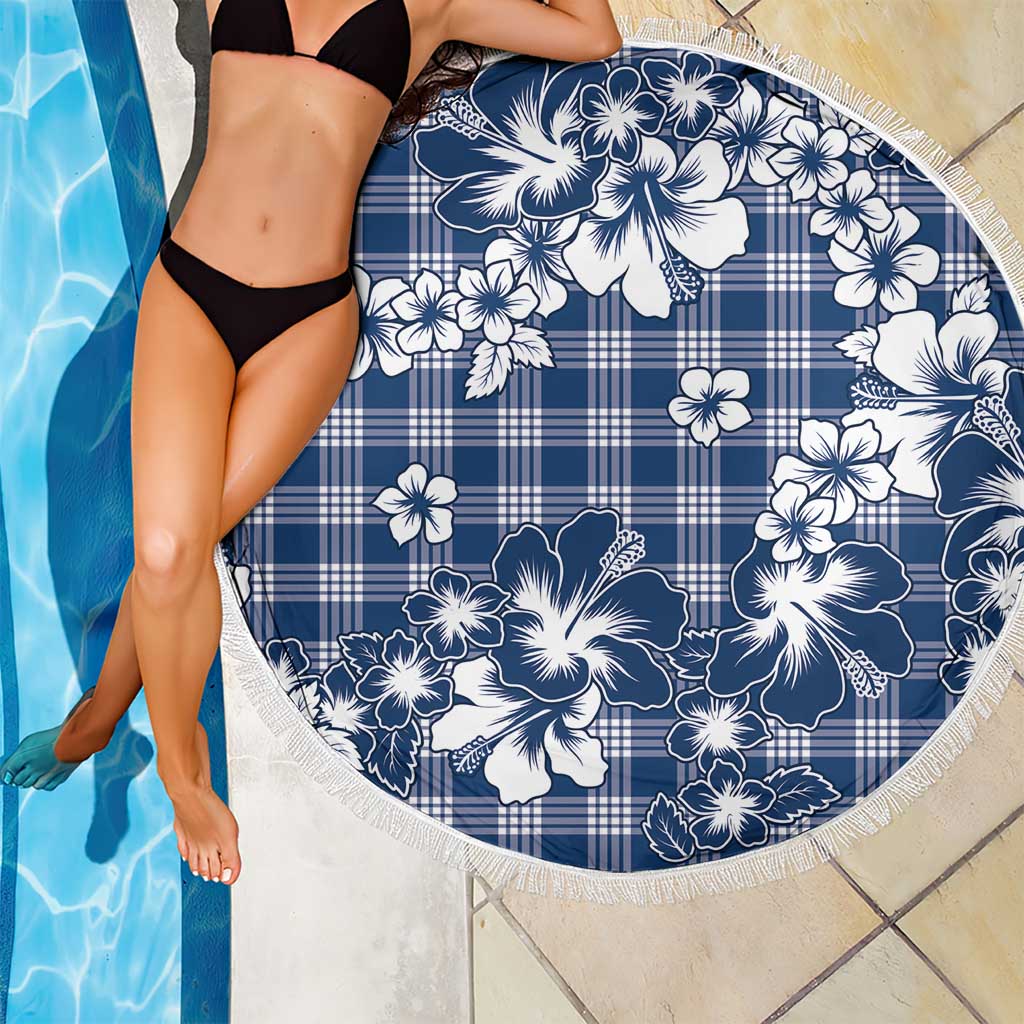 Hibiscus Pakala Cobalt Blue Royal Beach Blanket Tropical Floral Stylized - Polynesian Pride