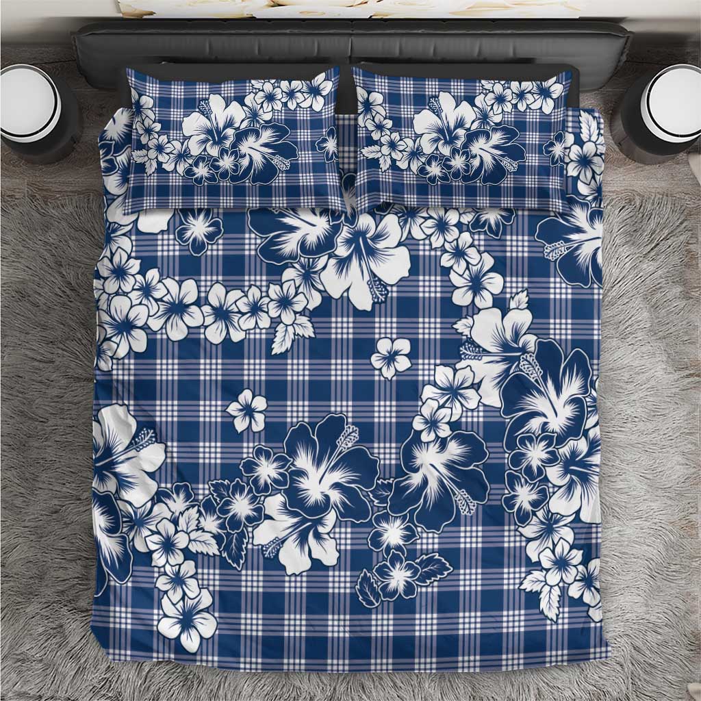 Hibiscus Pakala Cobalt Blue Royal Bedding Set Tropical Floral Stylized - Polynesian Pride