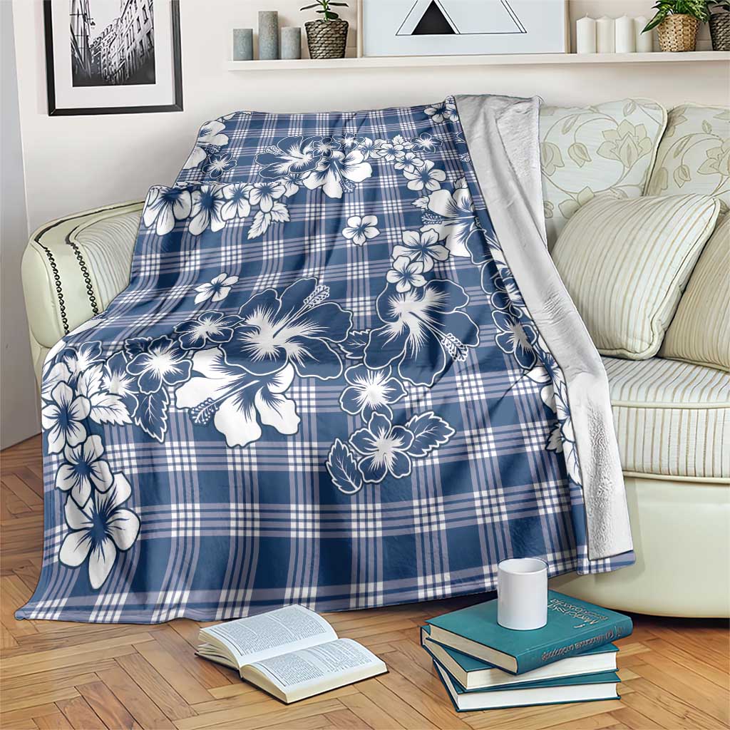 Hibiscus Pakala Cobalt Blue Royal Blanket Tropical Floral Stylized - Polynesian Pride