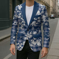 Hibiscus Pakala Cobalt Blue Royal Blazer Tropical Floral Stylized - Polynesian Pride