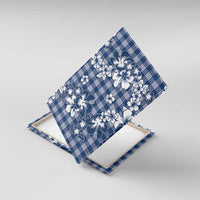 Hibiscus Pakala Cobalt Blue Royal Canvas Wall Art Tropical Floral Stylized - Polynesian Pride