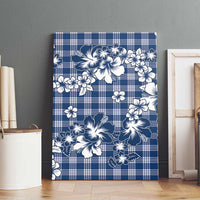 Hibiscus Pakala Cobalt Blue Royal Canvas Wall Art Tropical Floral Stylized - Polynesian Pride