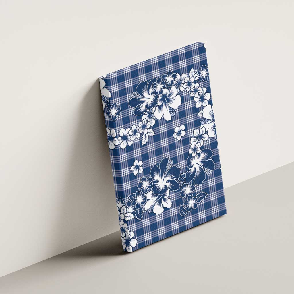 Hibiscus Pakala Cobalt Blue Royal Canvas Wall Art Tropical Floral Stylized - Polynesian Pride