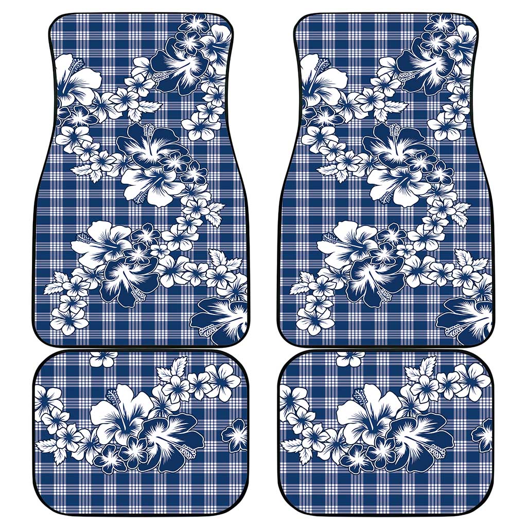 Hibiscus Pakala Cobalt Blue Royal Car Mats Tropical Floral Stylized - Polynesian Pride