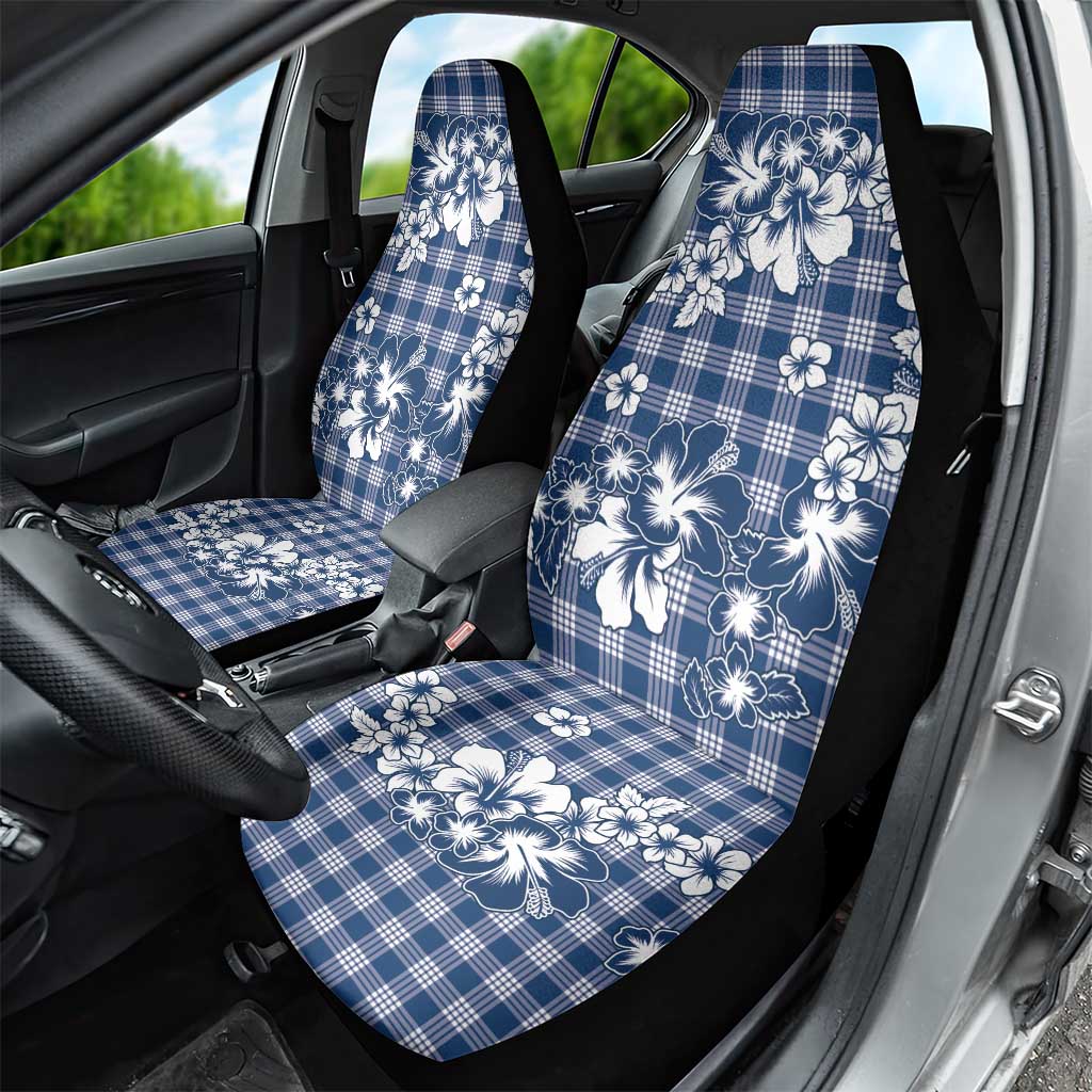 Hibiscus Pakala Cobalt Blue Royal Car Seat Cover Tropical Floral Stylized - Polynesian Pride