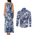 Hibiscus Pakala Cobalt Blue Royal Couples Matching Tank Maxi Dress and Long Sleeve Button Shirt Tropical Floral Stylized - Polynesian Pride