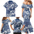 Hibiscus Pakala Cobalt Blue Royal Family Matching Mermaid Dress and Hawaiian Shirt Tropical Floral Stylized - Polynesian Pride
