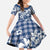 Hibiscus Pakala Cobalt Blue Royal Family Matching Off The Shoulder Long Sleeve Dress and Hawaiian Shirt Tropical Floral Stylized - Polynesian Pride
