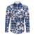Hibiscus Pakala Cobalt Blue Royal Family Matching Off The Shoulder Long Sleeve Dress and Hawaiian Shirt Tropical Floral Stylized - Polynesian Pride