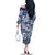 Hibiscus Pakala Cobalt Blue Royal Family Matching Off The Shoulder Long Sleeve Dress and Hawaiian Shirt Tropical Floral Stylized - Polynesian Pride