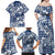 Hibiscus Pakala Cobalt Blue Royal Family Matching Off Shoulder Maxi Dress and Hawaiian Shirt Tropical Floral Stylized - Polynesian Pride