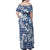 Hibiscus Pakala Cobalt Blue Royal Family Matching Off Shoulder Maxi Dress and Hawaiian Shirt Tropical Floral Stylized - Polynesian Pride
