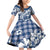 Hibiscus Pakala Cobalt Blue Royal Family Matching Off Shoulder Short Dress and Hawaiian Shirt Tropical Floral Stylized - Polynesian Pride