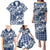 Hibiscus Pakala Cobalt Blue Royal Family Matching Puletasi and Hawaiian Shirt Tropical Floral Stylized - Polynesian Pride