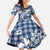 Hibiscus Pakala Cobalt Blue Royal Family Matching Short Sleeve Bodycon Dress and Hawaiian Shirt Tropical Floral Stylized - Polynesian Pride