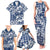 Hibiscus Pakala Cobalt Blue Royal Family Matching Tank Maxi Dress and Hawaiian Shirt Tropical Floral Stylized - Polynesian Pride
